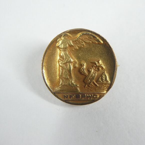 NFBPWC Lapel Pin National Federation of Women’s Clubs Vintage Gold Filled - Picture 2 of 8